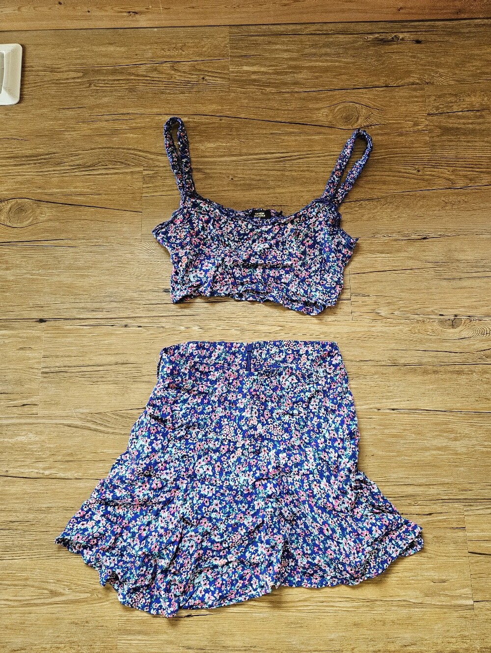 Floral Skort And Croptop Set